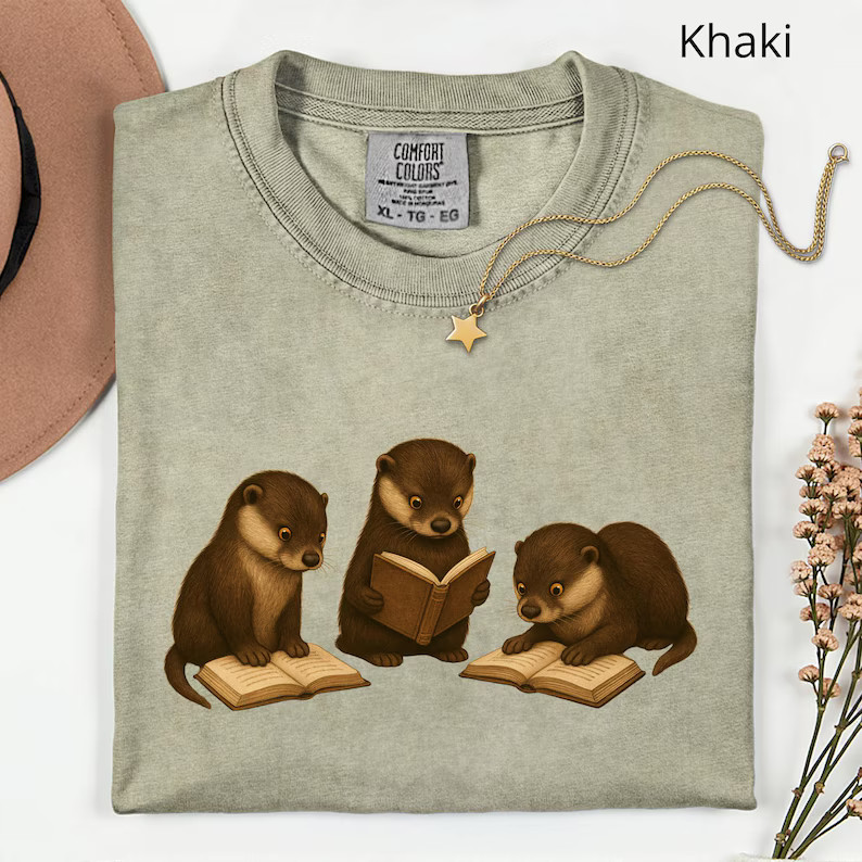 Otters Reading Comfort Tee