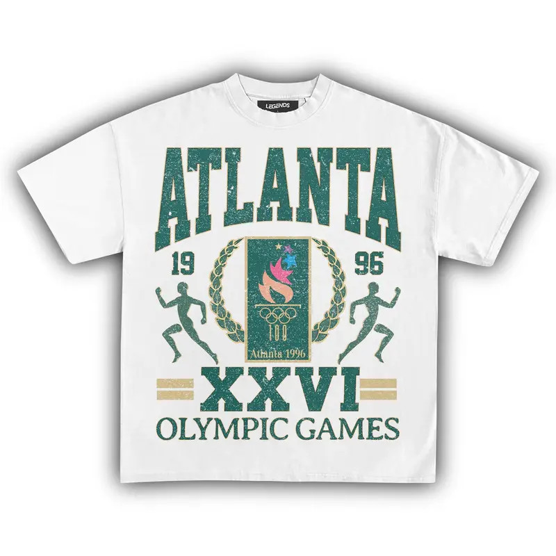 Atlanta 1996 Olympics Vintage Centennial Graphic T Shirt Retro Tee