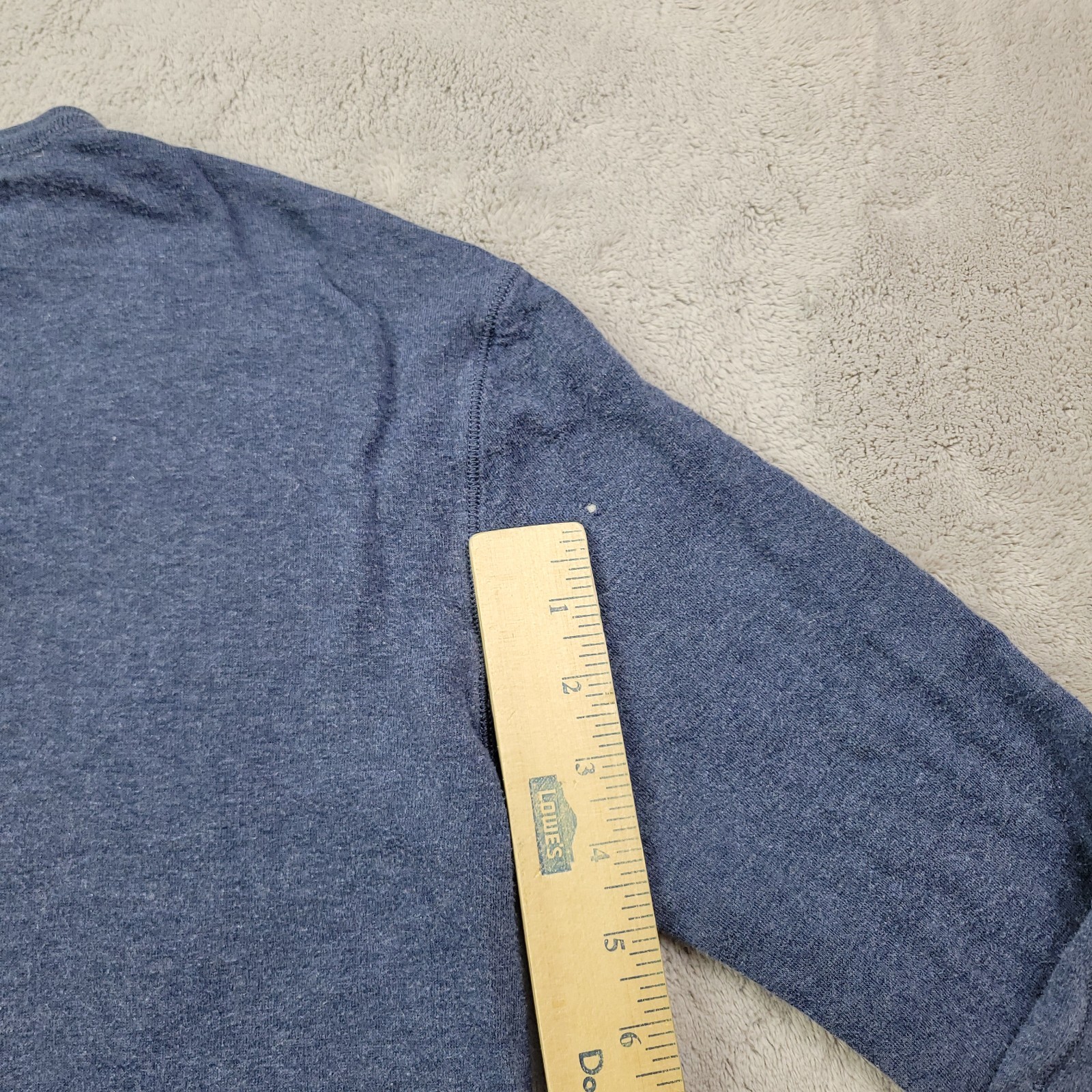 Polo Ralph Lauren Henley Shirt Mens Medium Blue Long Sleeve Lined Button Tee