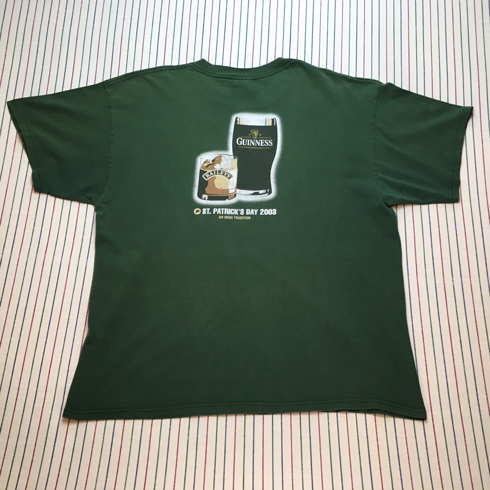 1390 Guinness Baileys St Patricks Day 2003 T-Shirt Size XL Irish Tradition GREEN