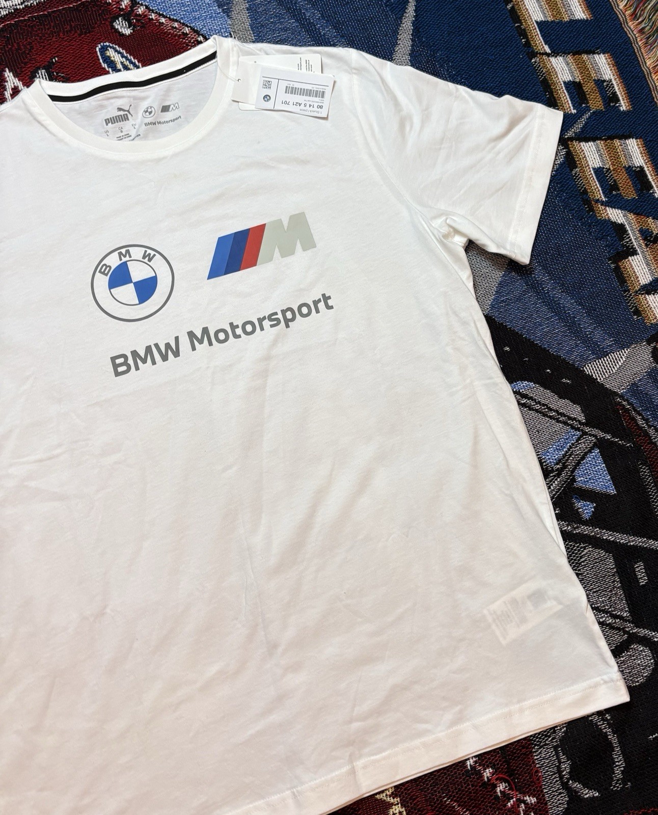 BMW M Motorsport Shirt Official Puma ESS MMS Logo Men&rsquo;s Large New With Tags
