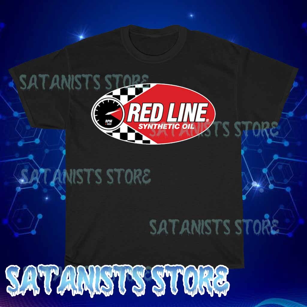 New Red Line Synthetic Oil Men&rsquo;s Black T-shirt 1 Funny Size S to 5XL
