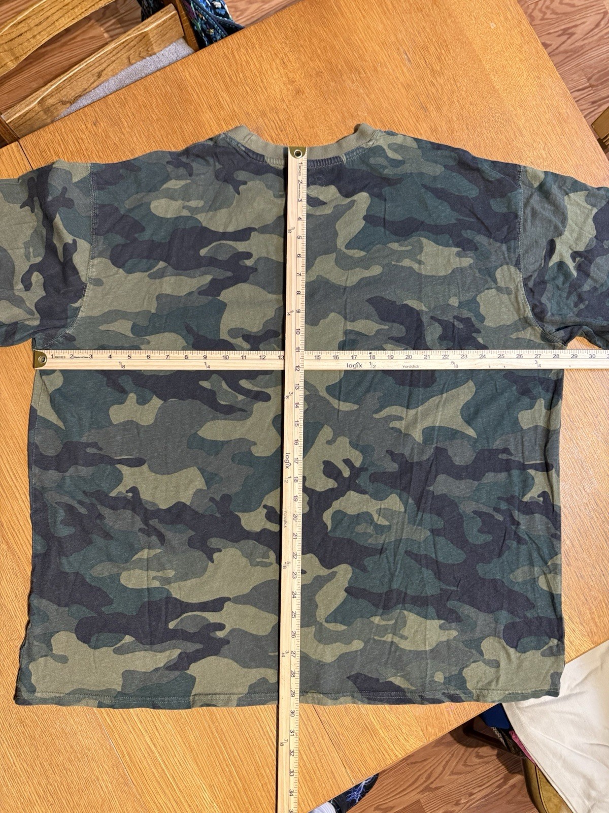 Champion Camo T Shirt 2XL Script Logo Flocked Cotton Army Green Mens