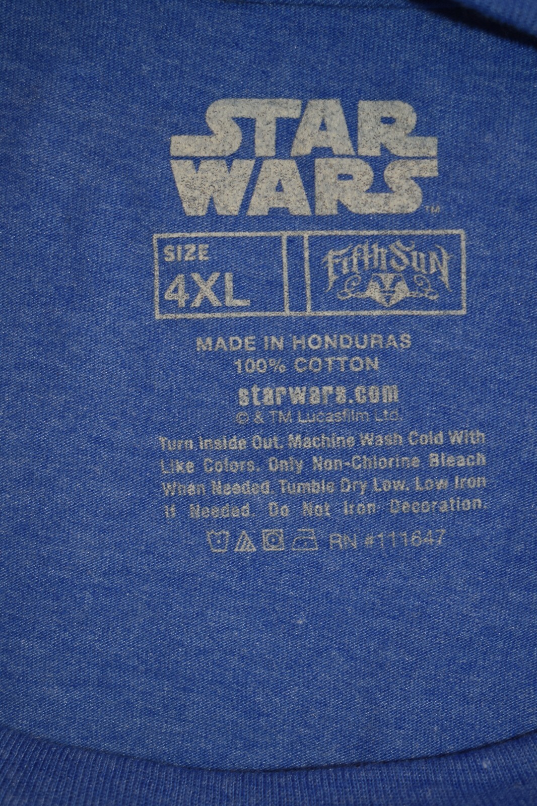 Fifth Sun Star Wars Mens Tie Fighter Heather Royal Blue Shirt NWT 4XL