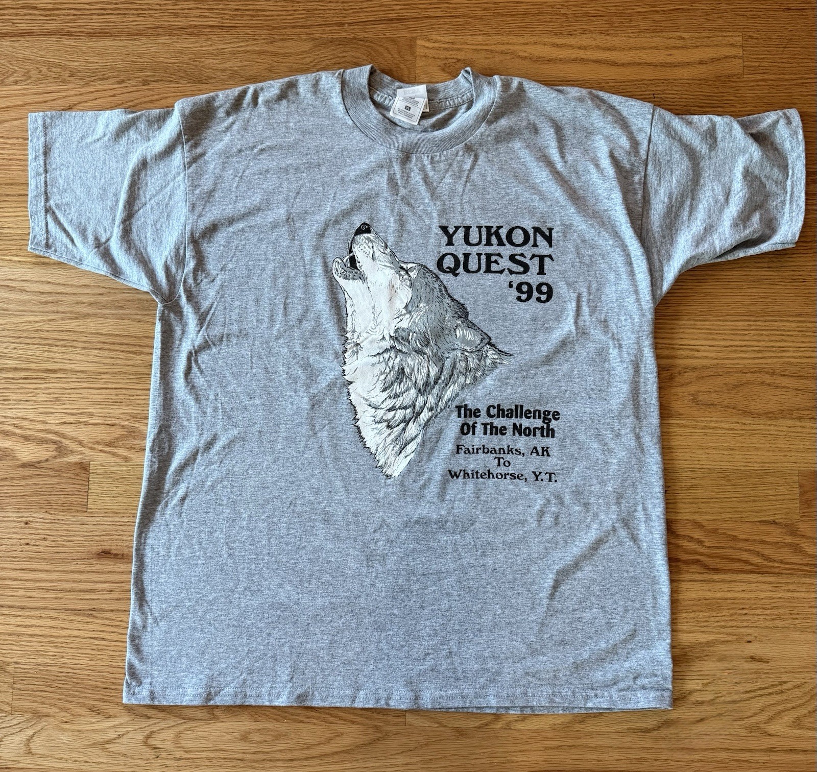 Vintage 1999 Y2K Yukon Quest T Shirt Men&rsquo;s XL Sled Dog Race Graphic Husky Alaska