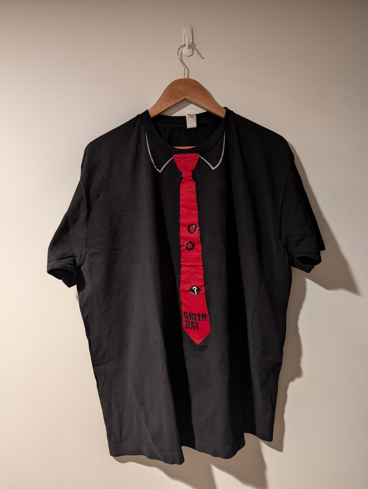 Green Day Band Tour Billy Joel Tie Black X-Large T-Shirt