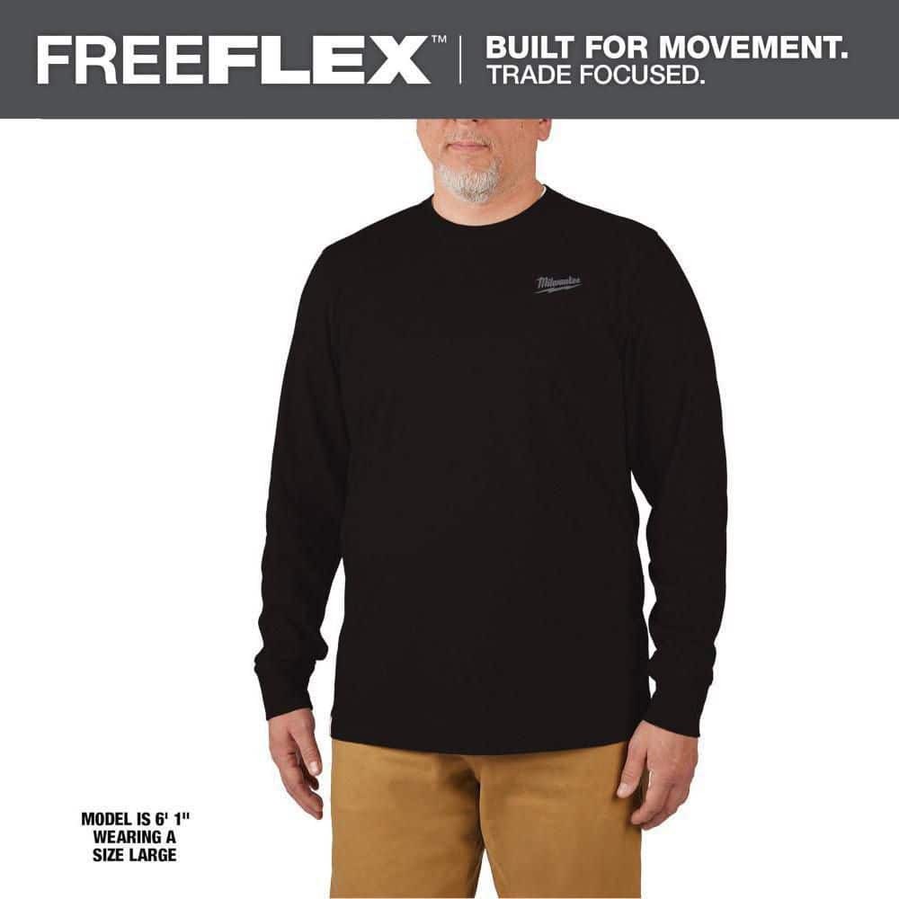 Milwaukee Men&rsquo;s X-Large Black Cotton/Polyester Long-Sleeve Hybrid Work T-Shirt