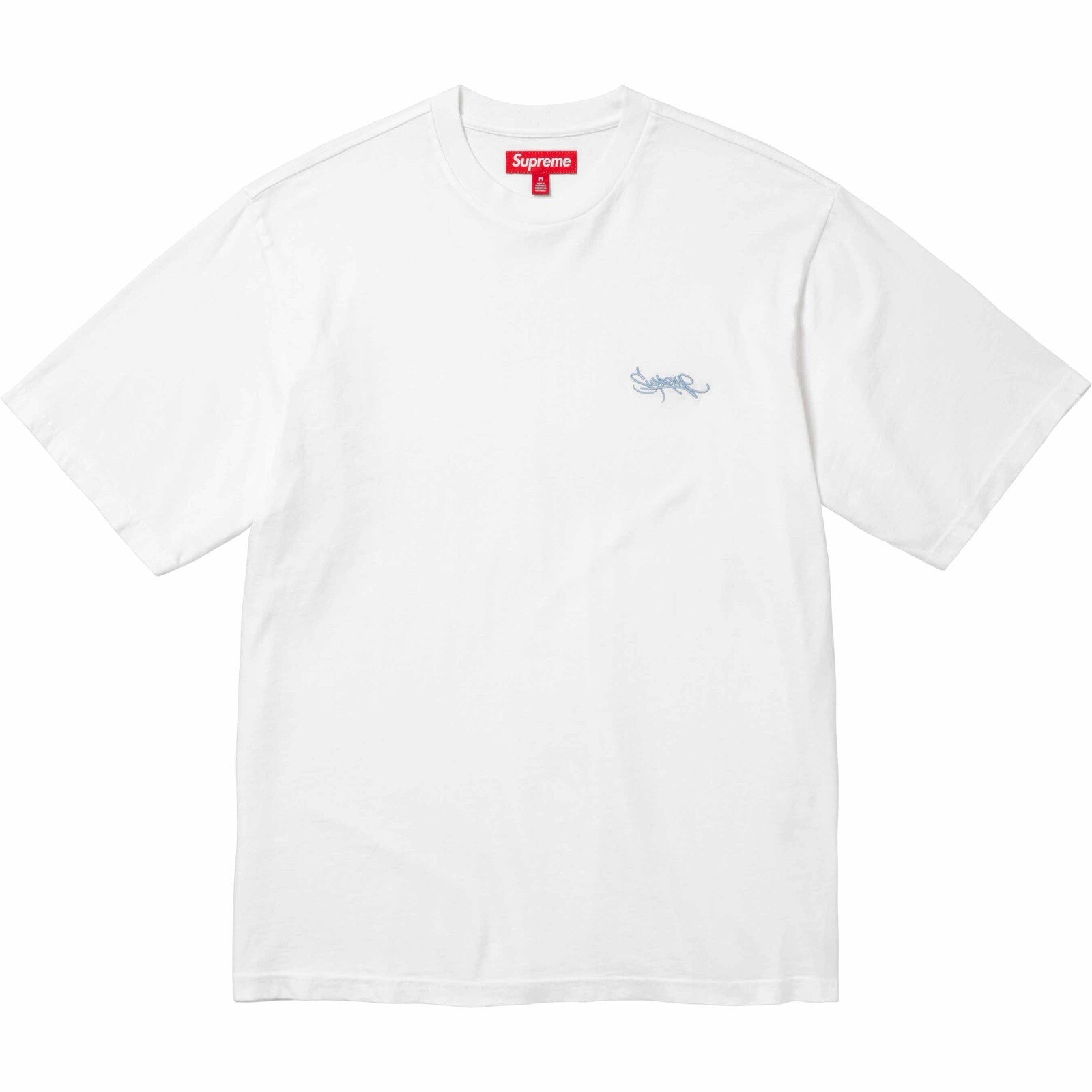 Supreme Washed Tag S/S Top White Tee SS24 T-Shirt Embroidered Logo XL