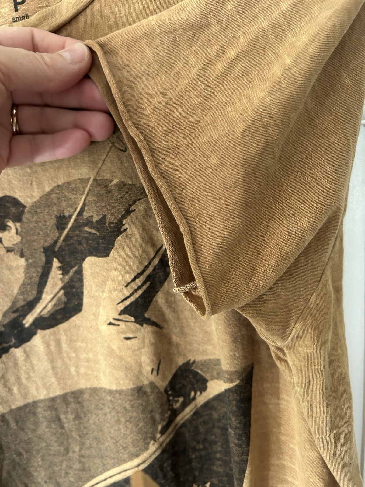 Osklen T-shirt P Small Skier Light Brown Cotton/ Hemp