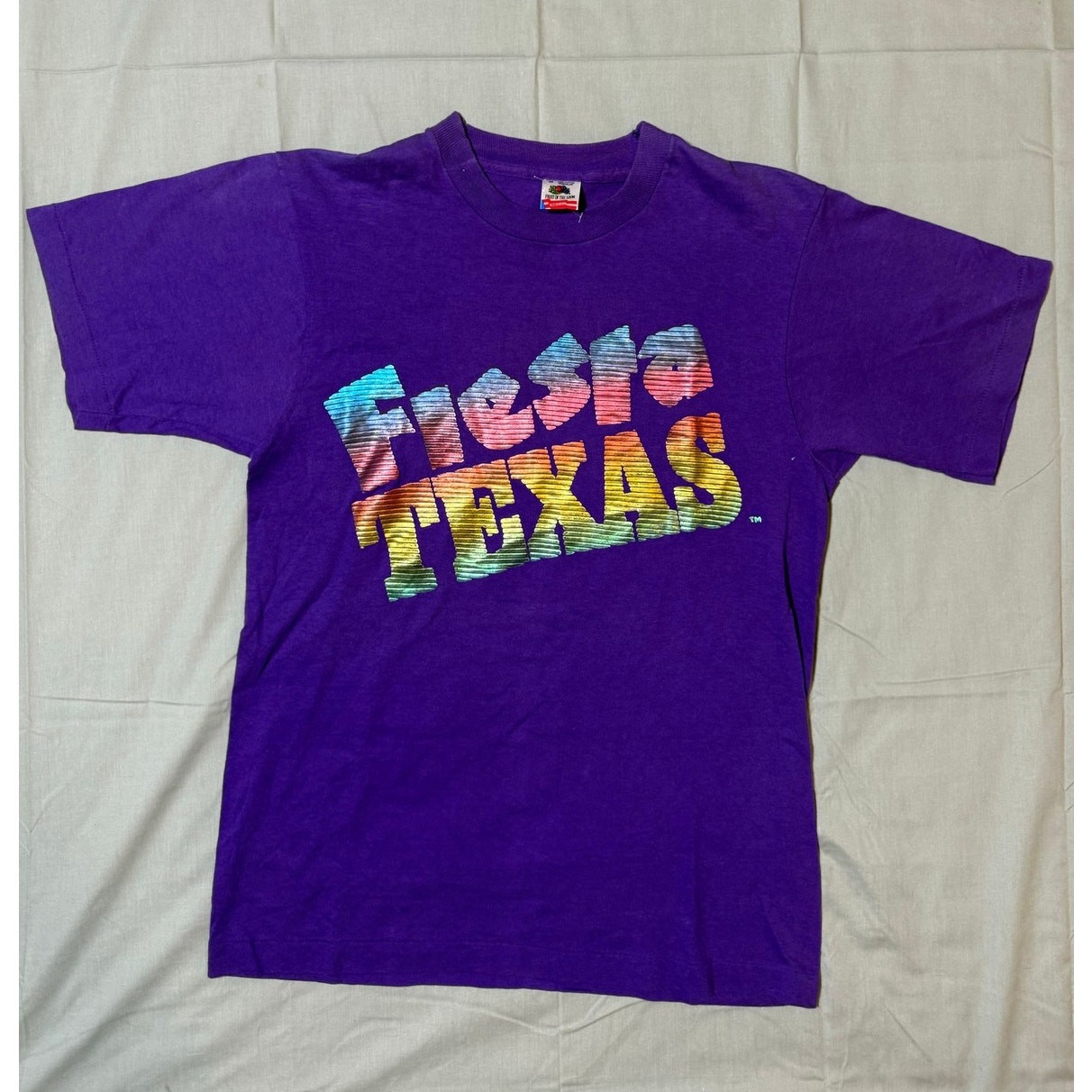 Vintage Fiesta Texas T Shirt Mens M Purple 90s Theme Park Tee USA