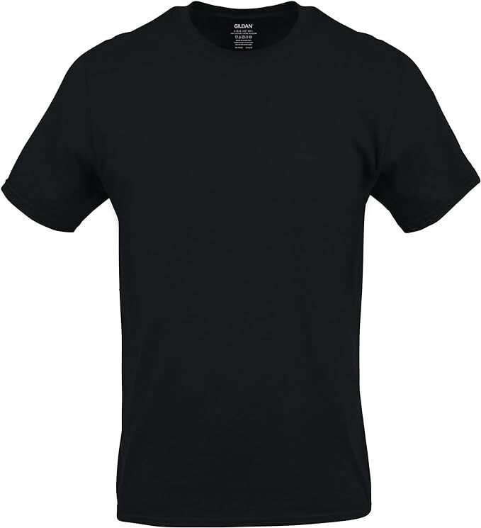 Gildan (6-pack) Black Solid Ultra Cotton Short Sleeve Blank Tee T-Shirt S-XL