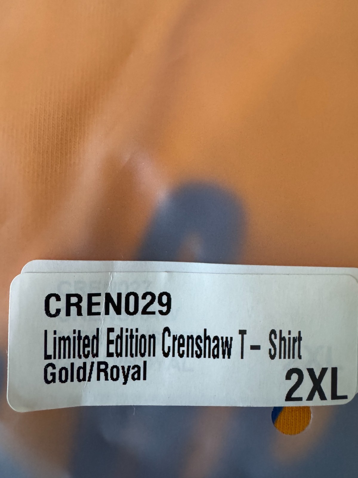 The Marathon Clothing Crenshaw T-Shirt Limited Edition Gold/Royal 2XL NWT