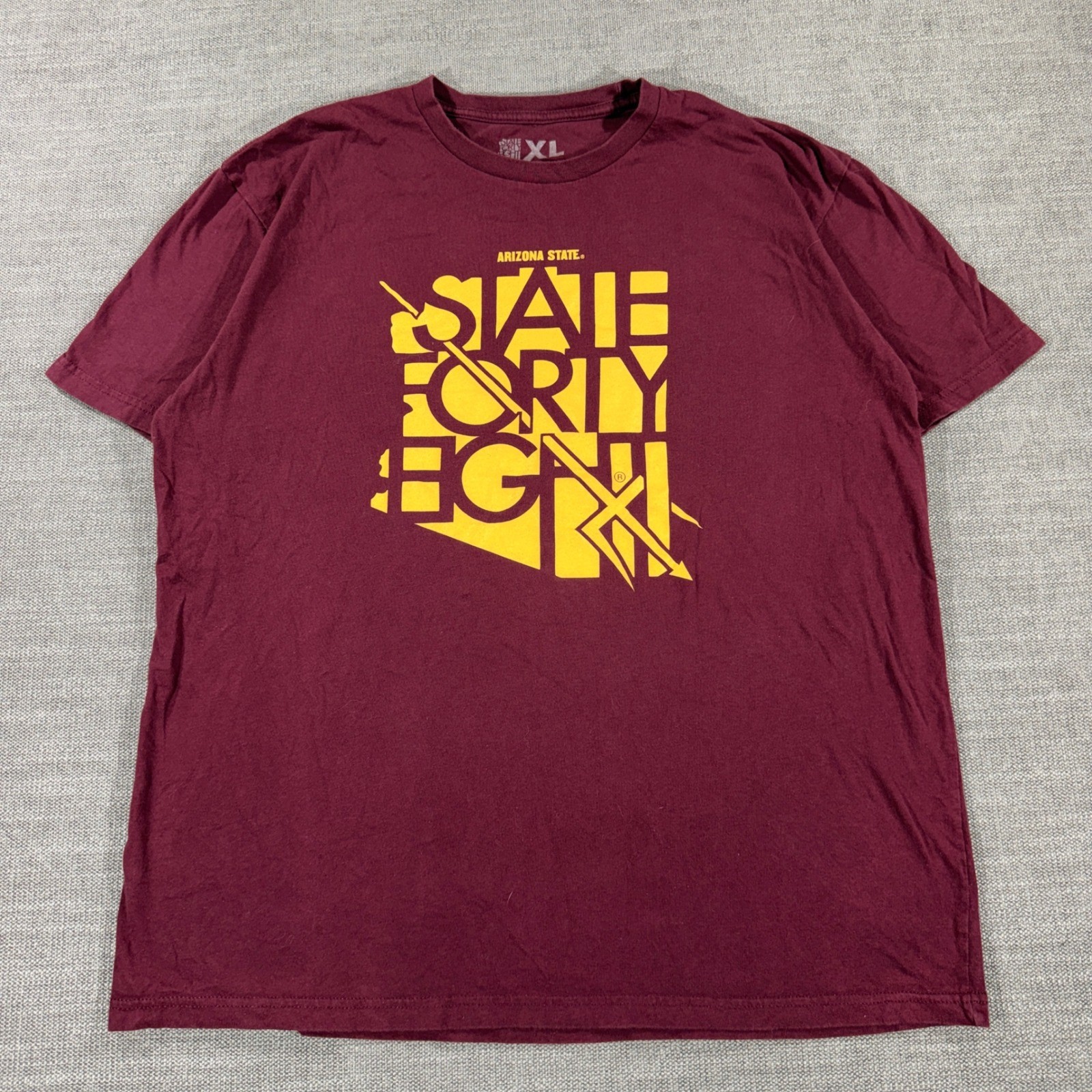 State Forty Eight T-Shirt Mens XL Maroon Excellent ASU Sun Devils Graphic Tee