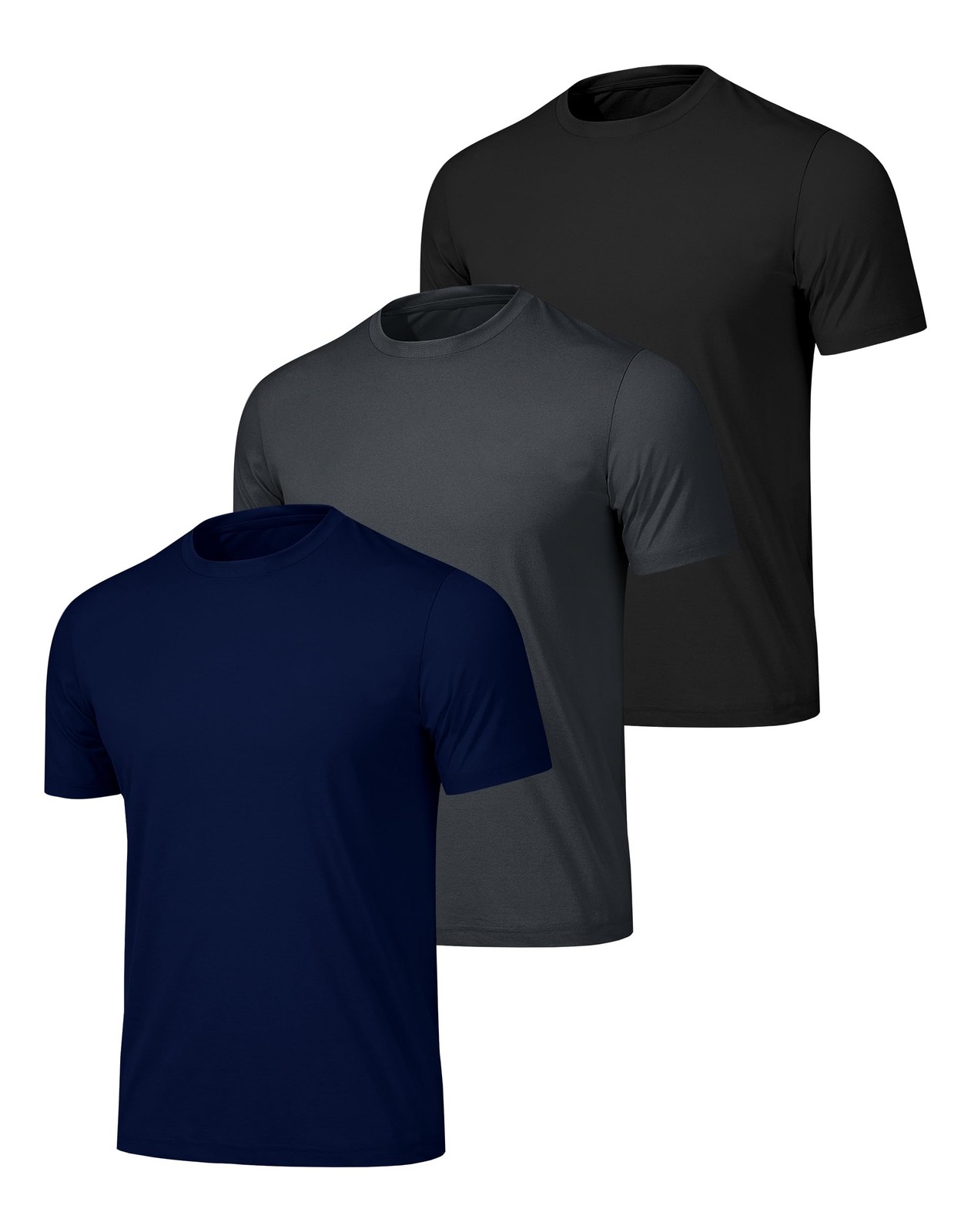 Mens Shirts 3 Pack Lightweight Dry Fit Workout Running Gym Training Athletic …
