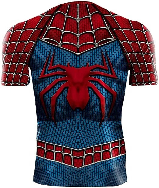 Men&rsquo;s T-shirts Spider Superhero Compression Tights Short Sleeve Tops Tee Gym