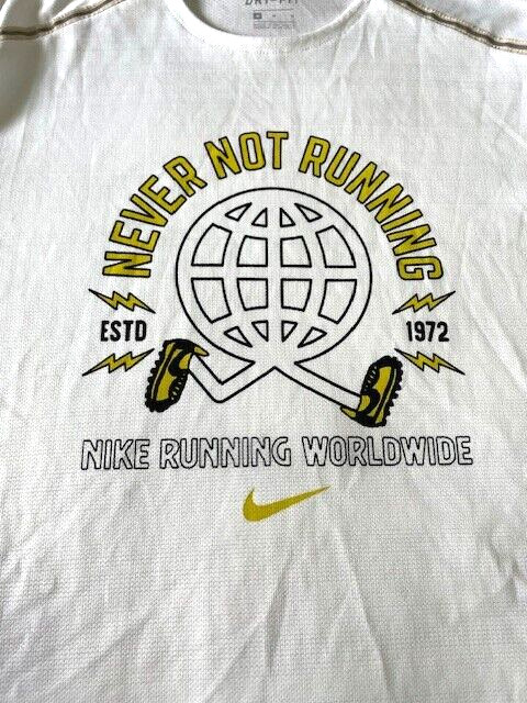 Nike Miler Dri-Fit &lsquo;Never Not Running&rsquo; White Medium (M) T-Shirt