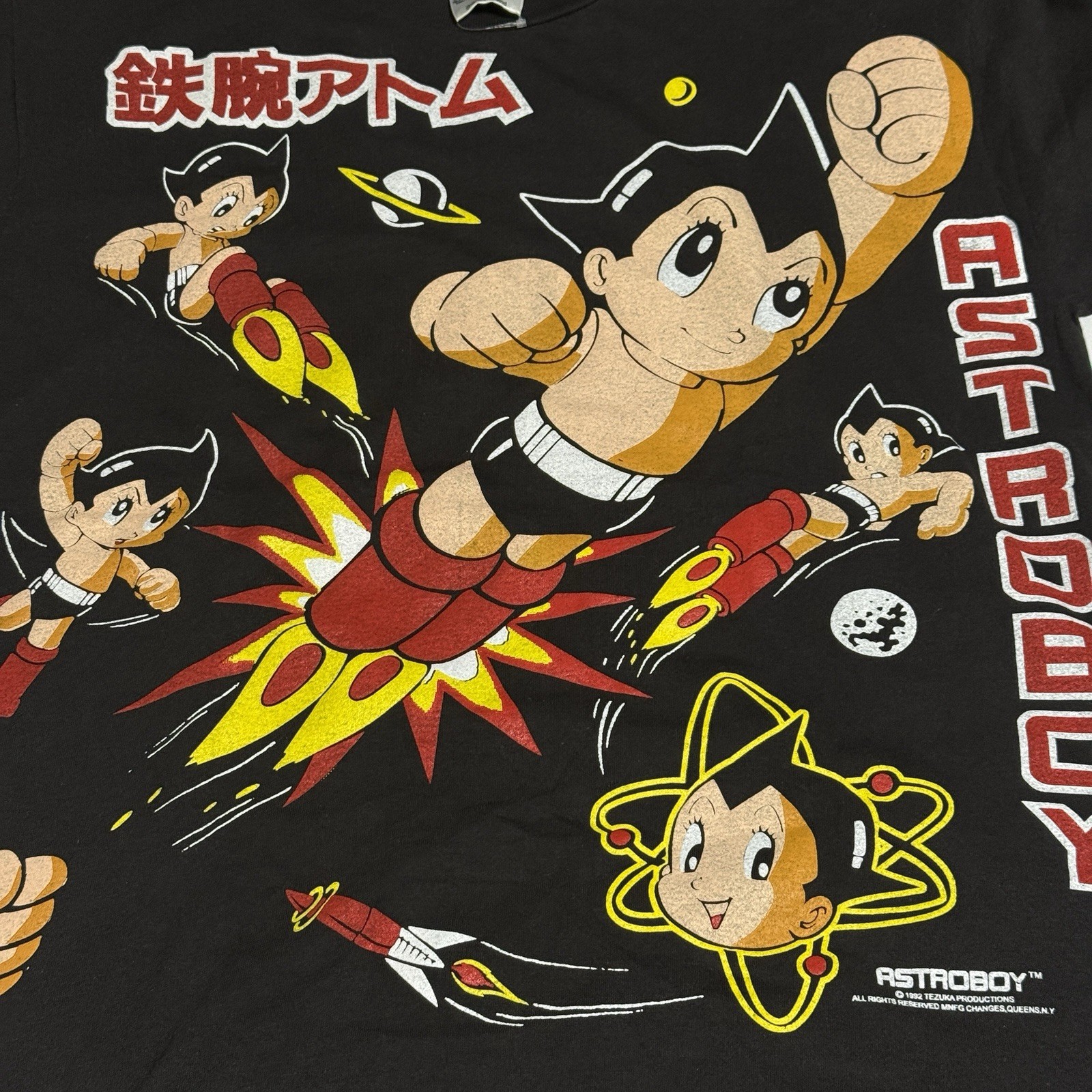 90s vintage Astro boy Tee T-shirt Black Tezuka Osamu Japan Anime Tultex