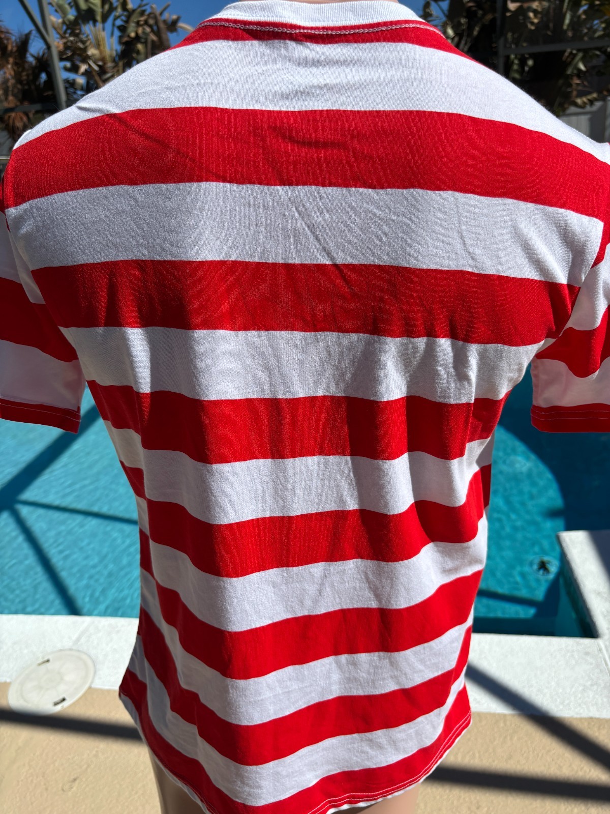 Where&rsquo;s Waldo Binoculars Glasses Red Striped Costume T Shirt Mens S/M