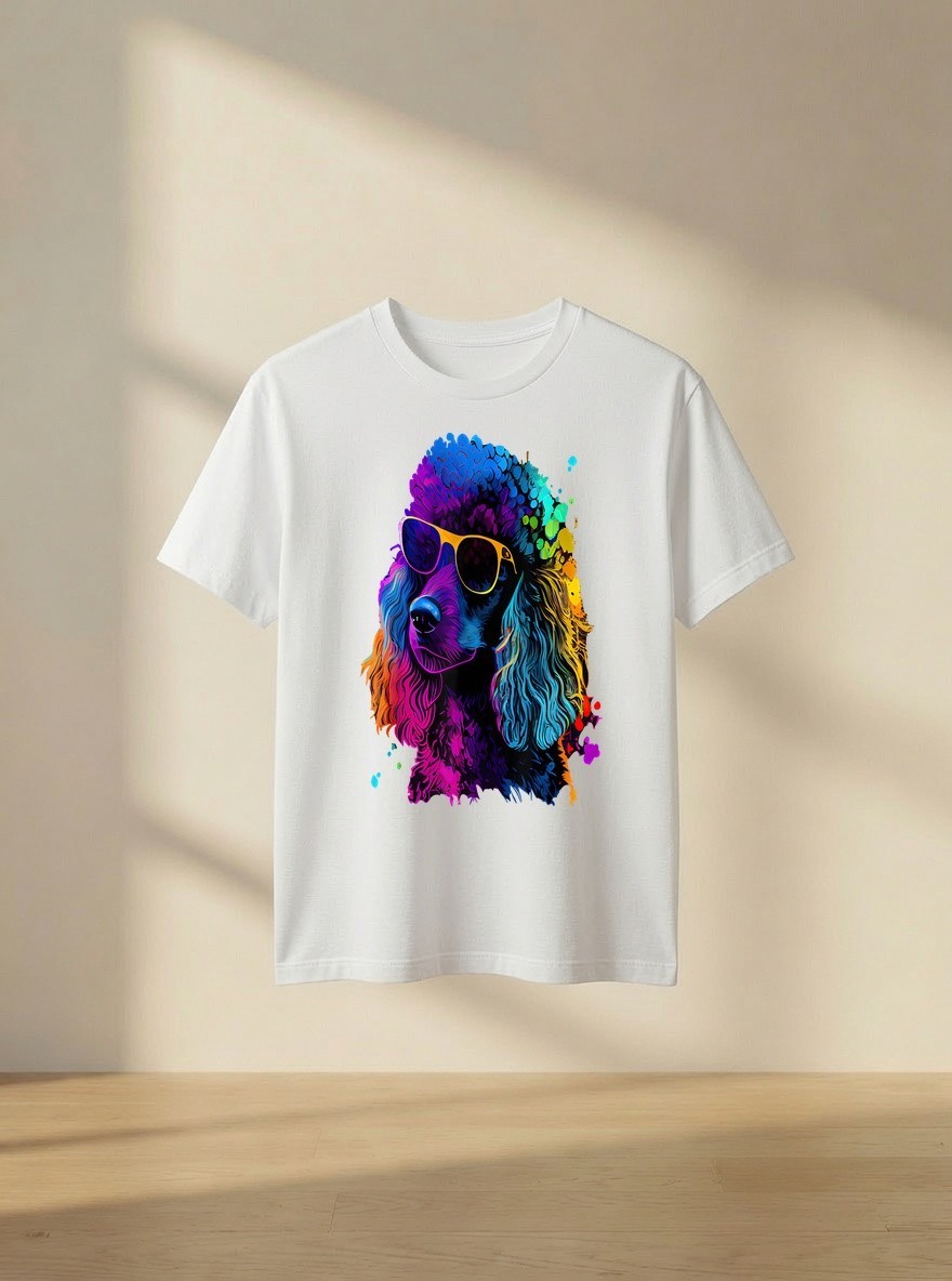 Poodle Pop Art Colorful Cute Dog Lover Mom Dad Puppy Gift Tee