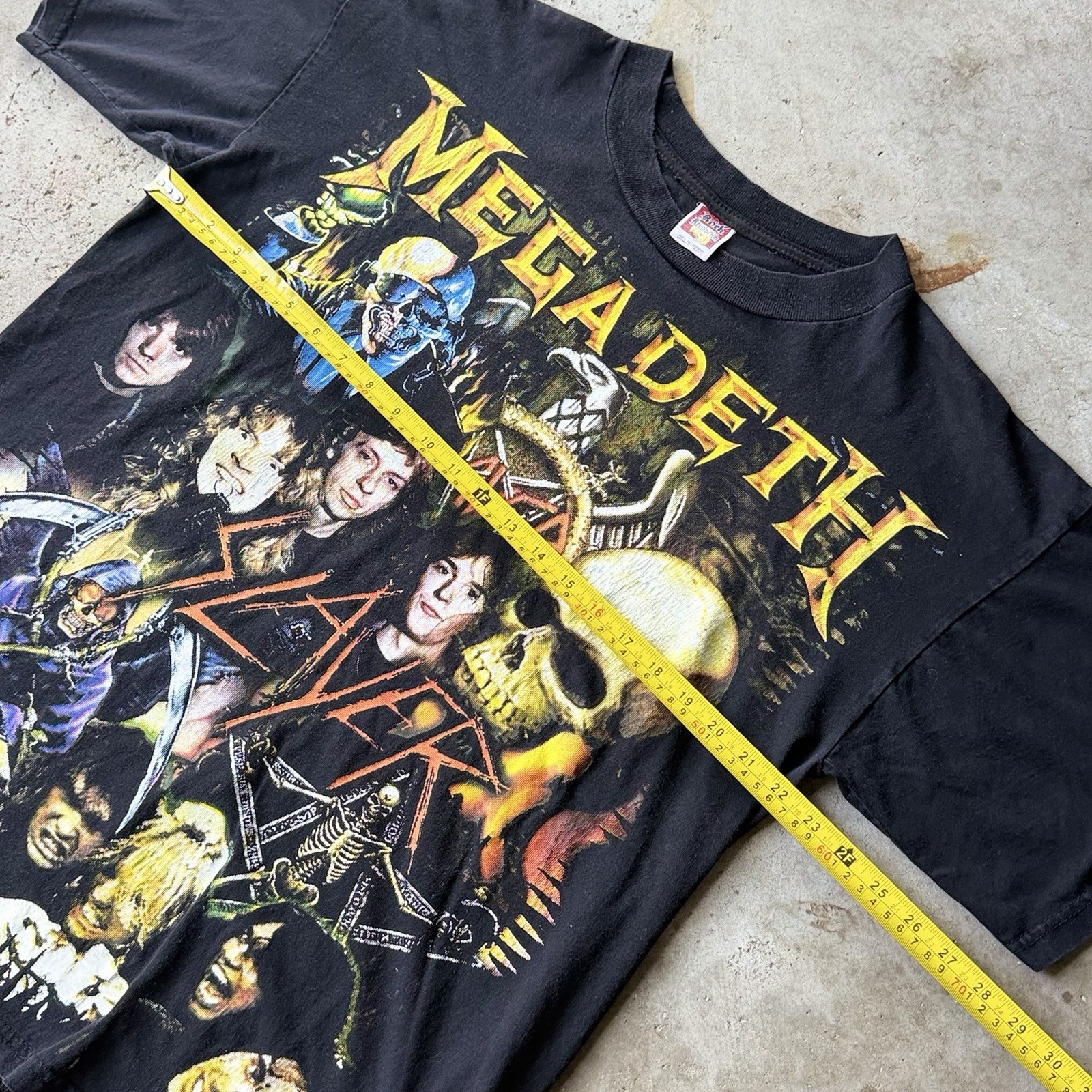 vintage slayer megadeth mexican boot band t shirt size xl metal rare