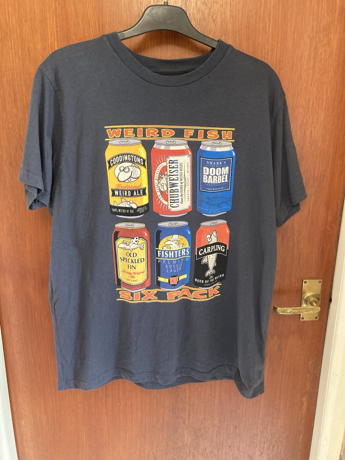 MENS ORIGINAL WEIRD FISH T SHIRT–SIX PACK. LARGE SIZE.