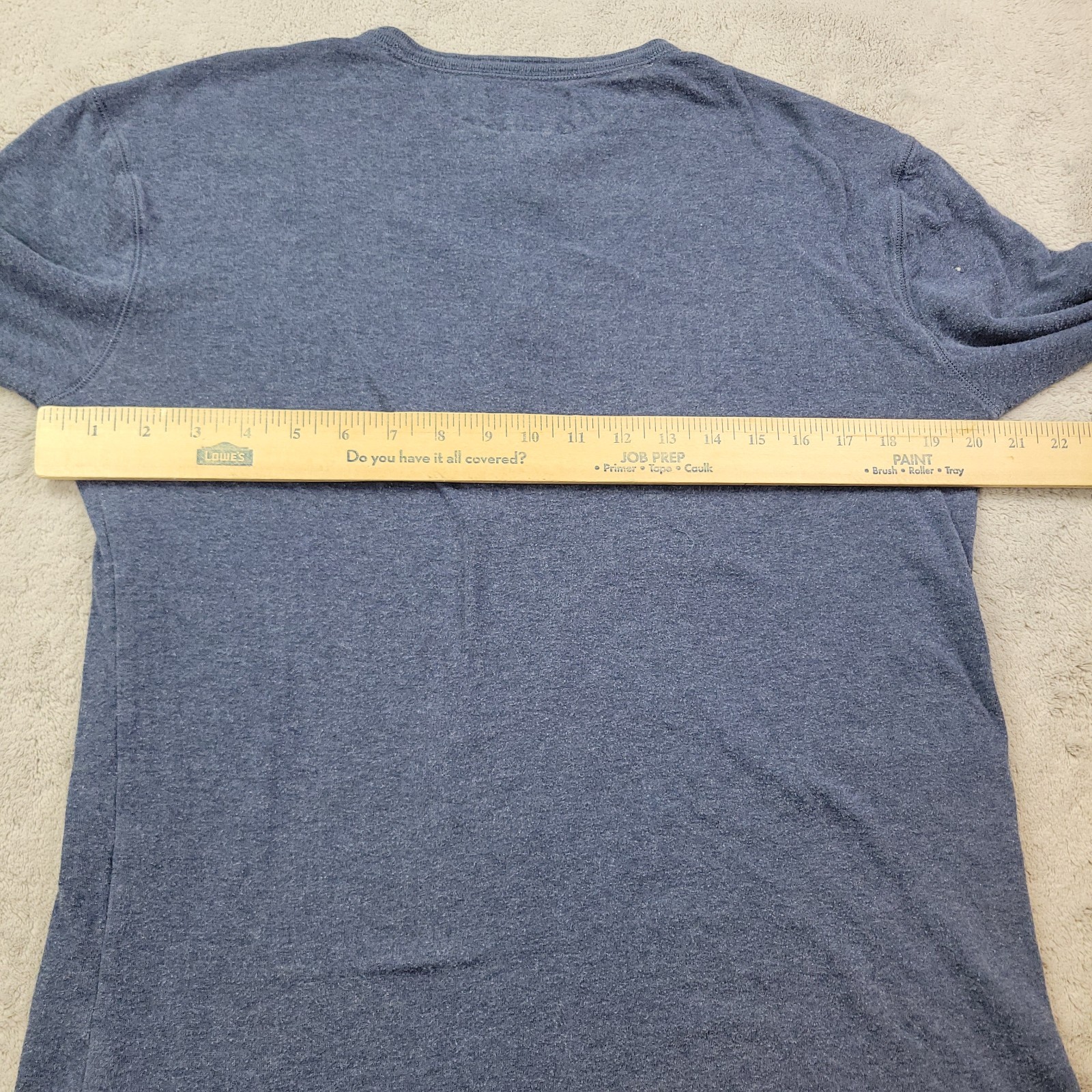 Polo Ralph Lauren Henley Shirt Mens Medium Blue Long Sleeve Lined Button Tee