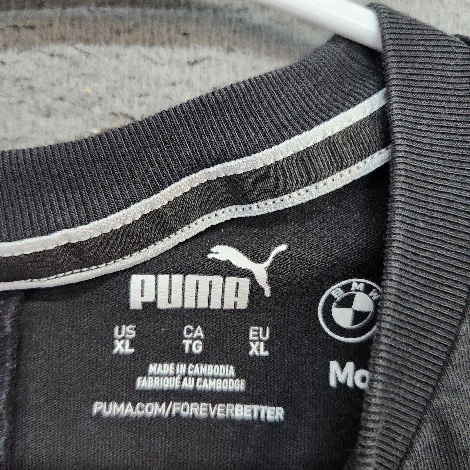 Puma BMW M Motorsport Mens XL Black Graphic T-Shirt Short Sleeve Racing Tee