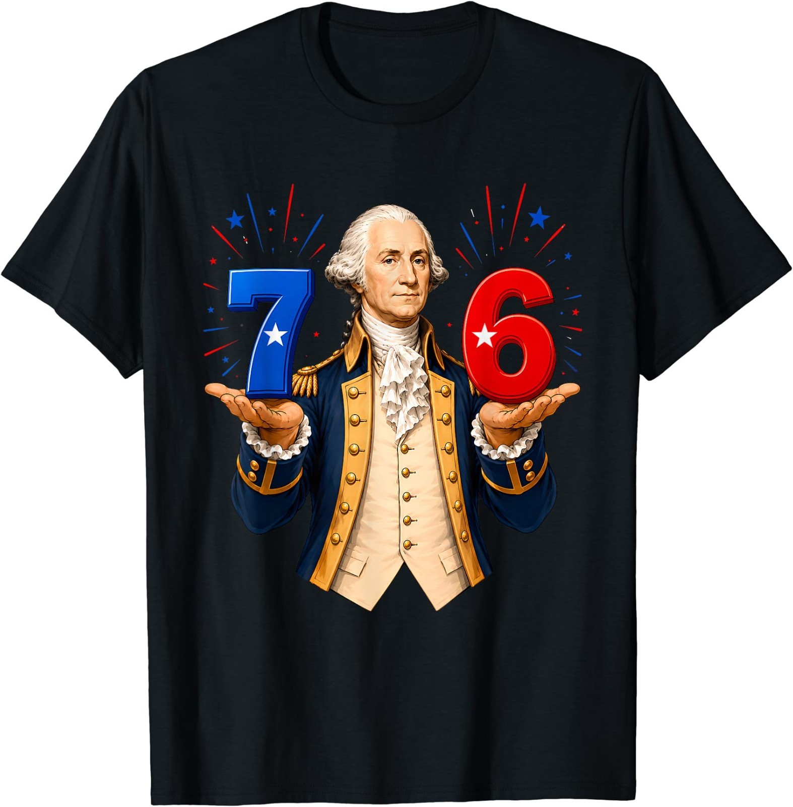 Funny 67 76 George Washington Six Seven Patriotic 4th July T-Shirt