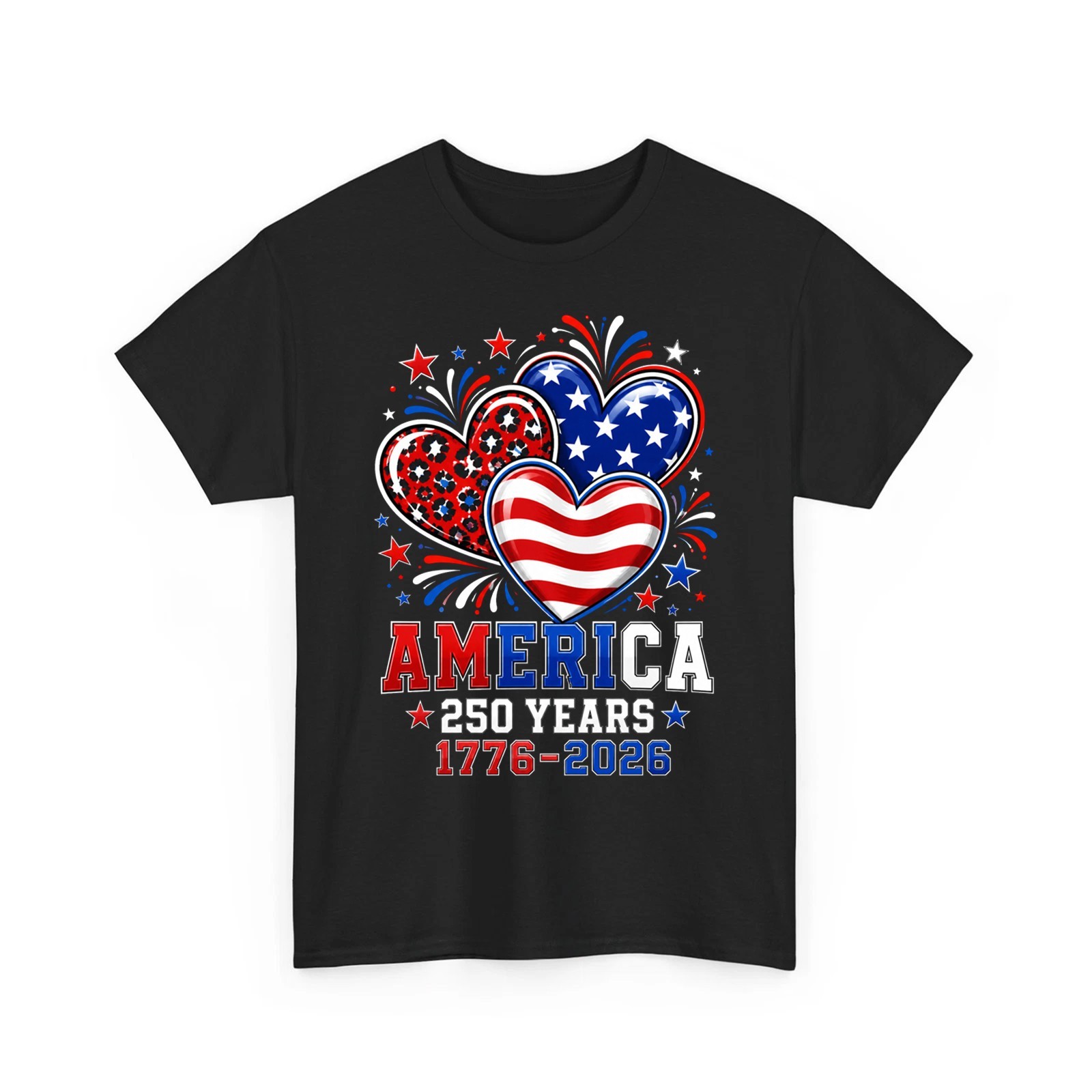 250th Anniversary America Flag Heart 250 Year 4th Of July Patriotic Women Girls