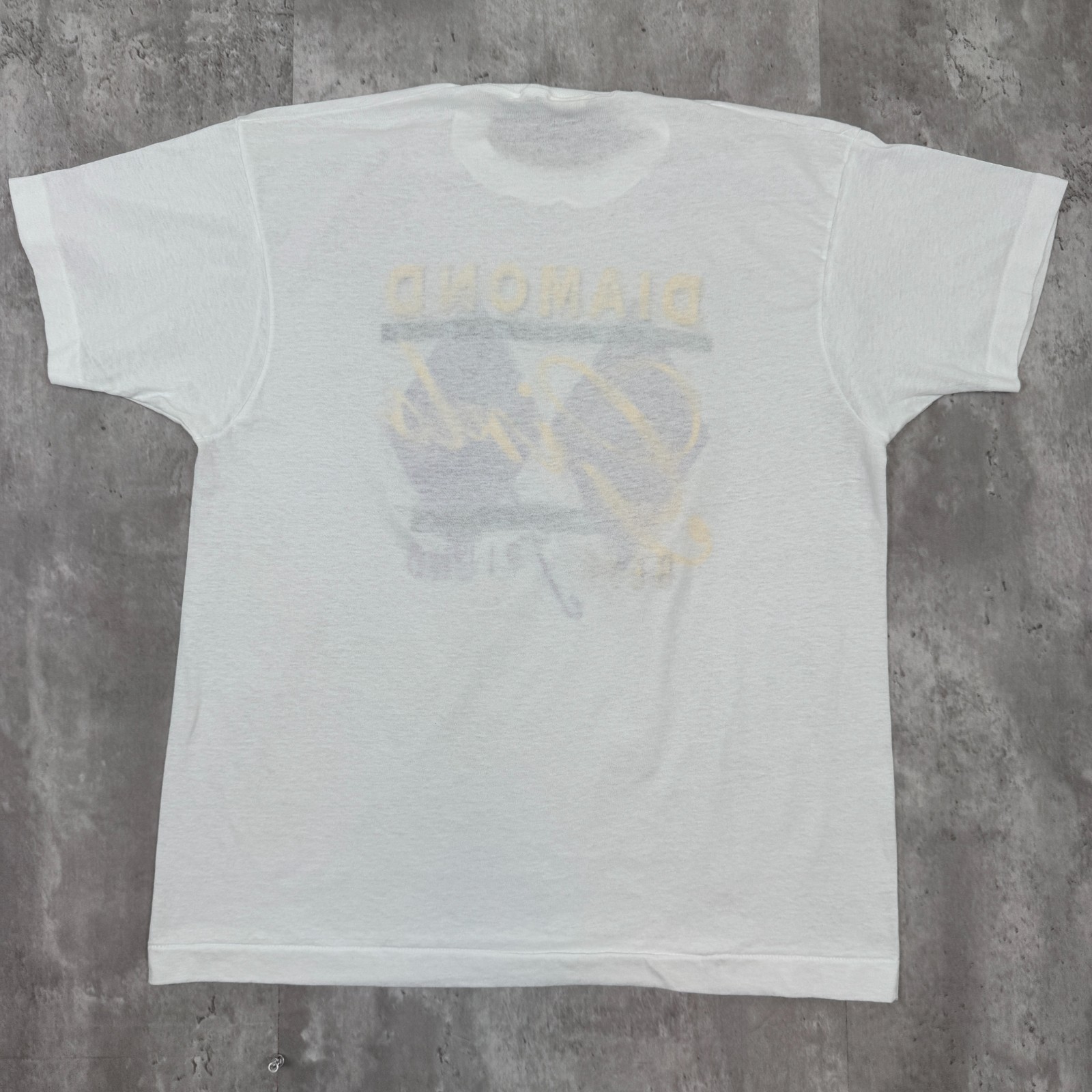 Vintage Diamond Cabaret T-Shirt Mens XL White Strip Gentlemans Club Girls 80s