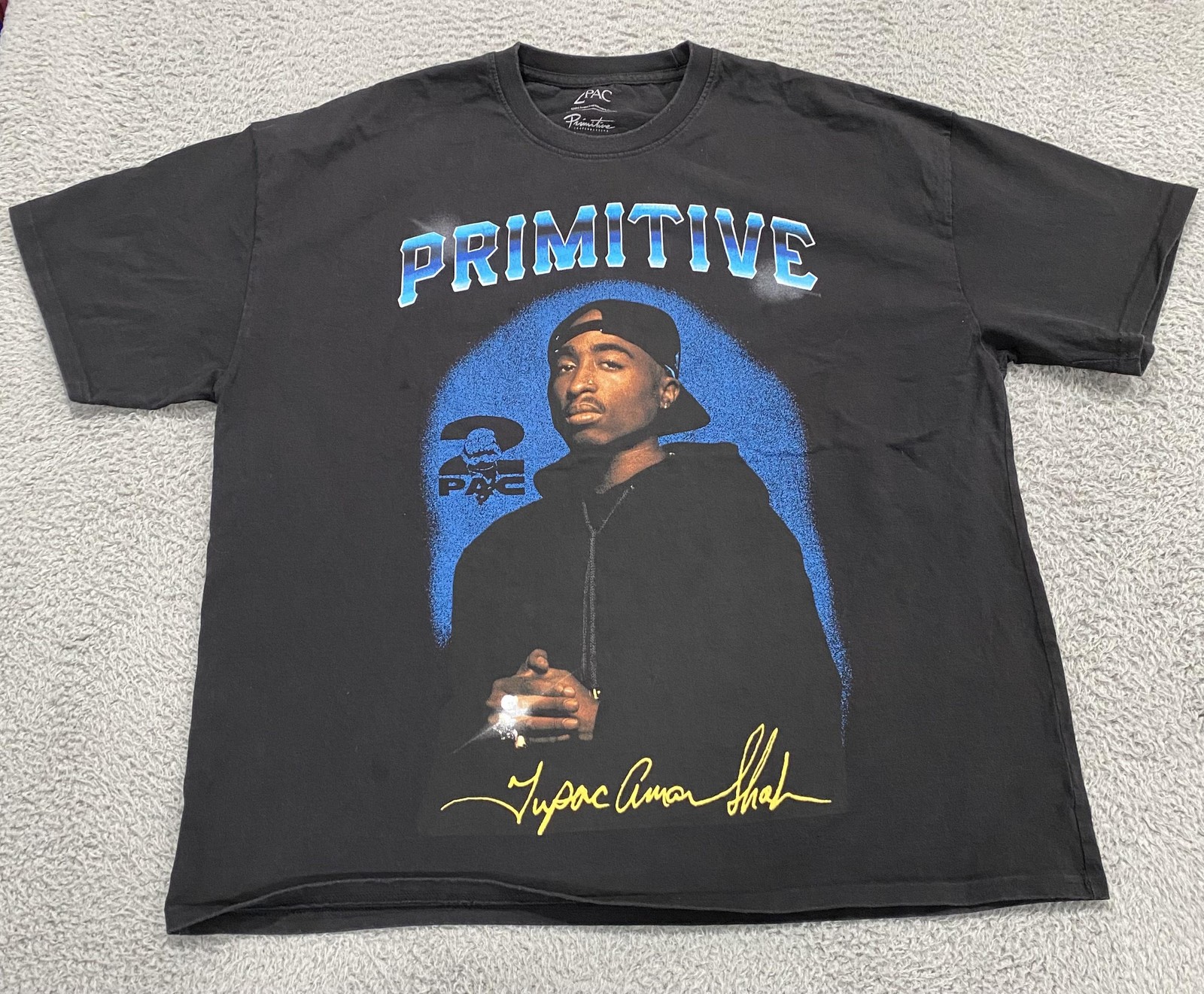2PAC Shirt Mens Large Black Primitive Skateboarding Rap Graphic Tee 2022 Tupac