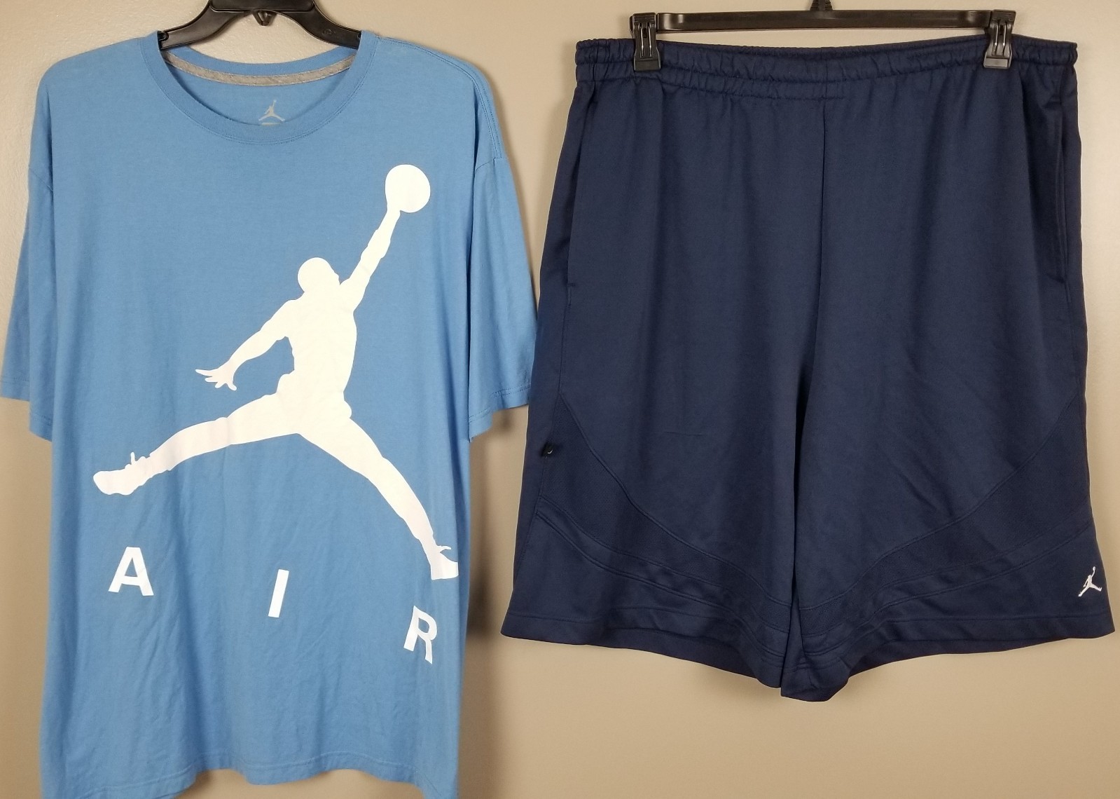 JORDAN JUMPMAN OUTFIT SHIRT + SHORTS UNC BLUE NAVY BLUE Y2K RARE (SIZE 4XL)
