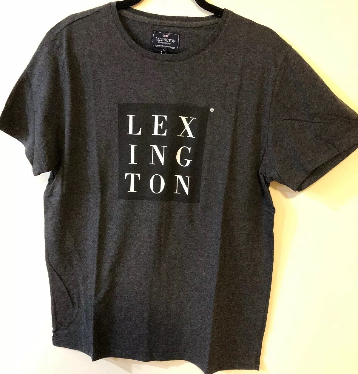 LEXINGTON Clothing Co Simon Tee Shirt Dark Gray Melange Mens S/S Size L