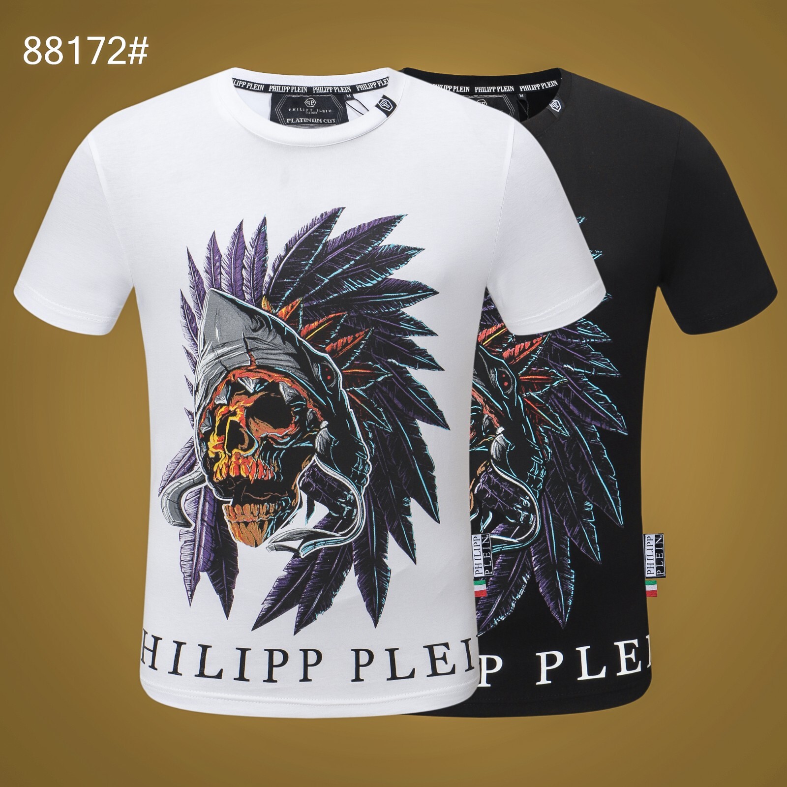 PHILIPP PLEIN TSHIRT PHILIP SKULL RHINESTONE SKULL T-SHIRT POLO SHIRT