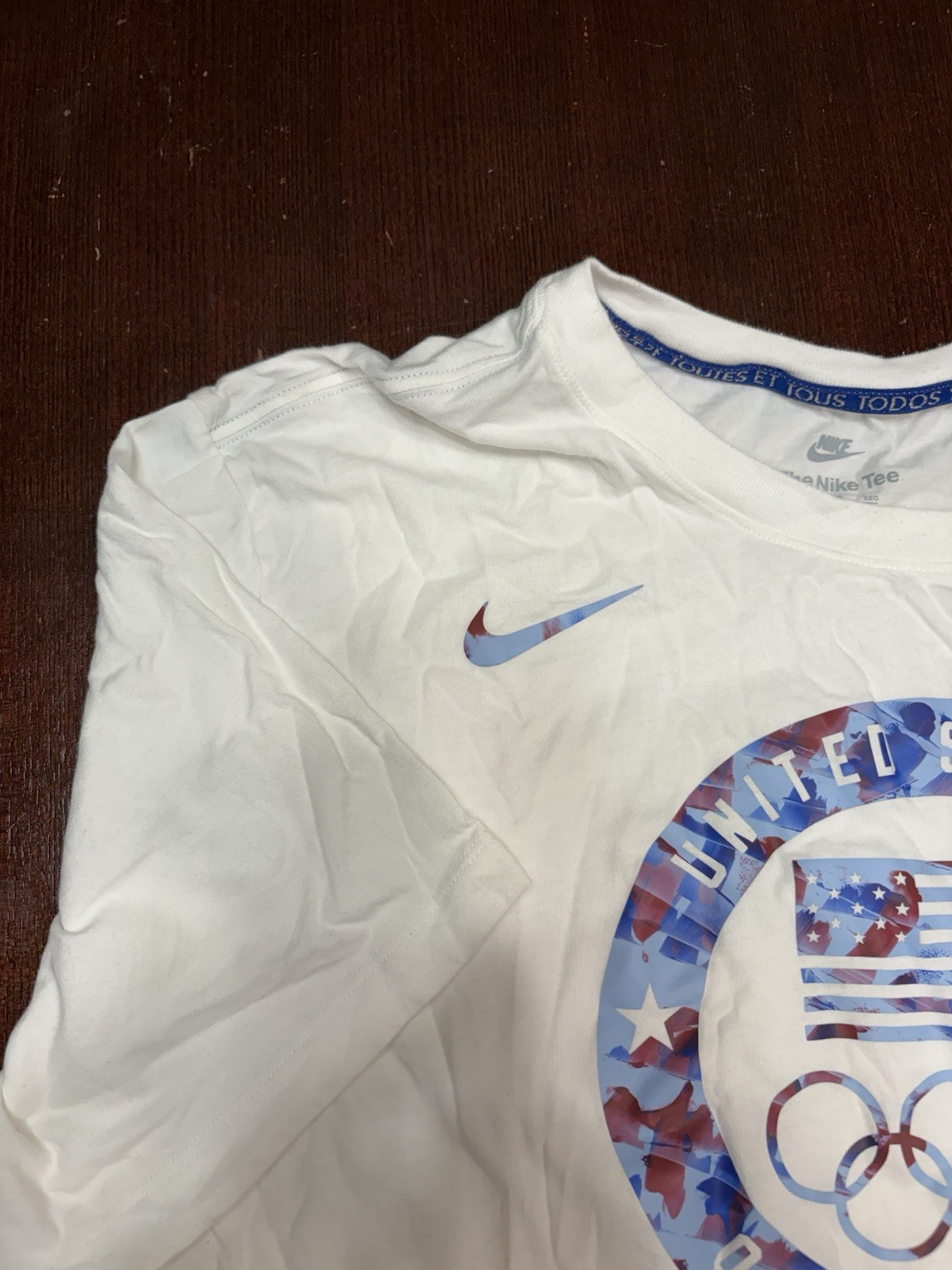 Nike The Nike Tee Men&rsquo;s Cotton USA Olympics Graphic T-Shirt White XXL