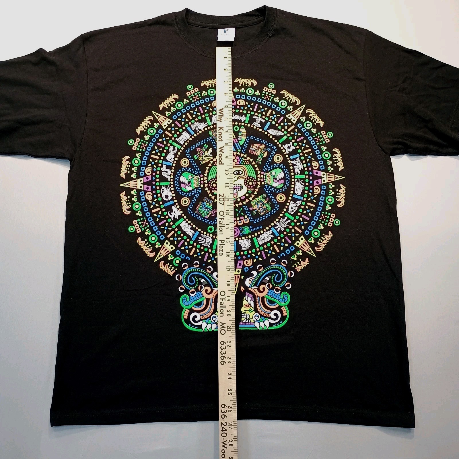 Yazbek Graphic Aztec Calendar Tee Shirt Puerto Vallarta Mexico Men’s Size XL