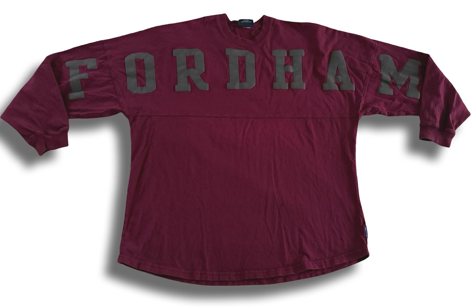 Vintage Spirit Jersey Fordham University Large Burgundy Gray Puff Print T-Shirt