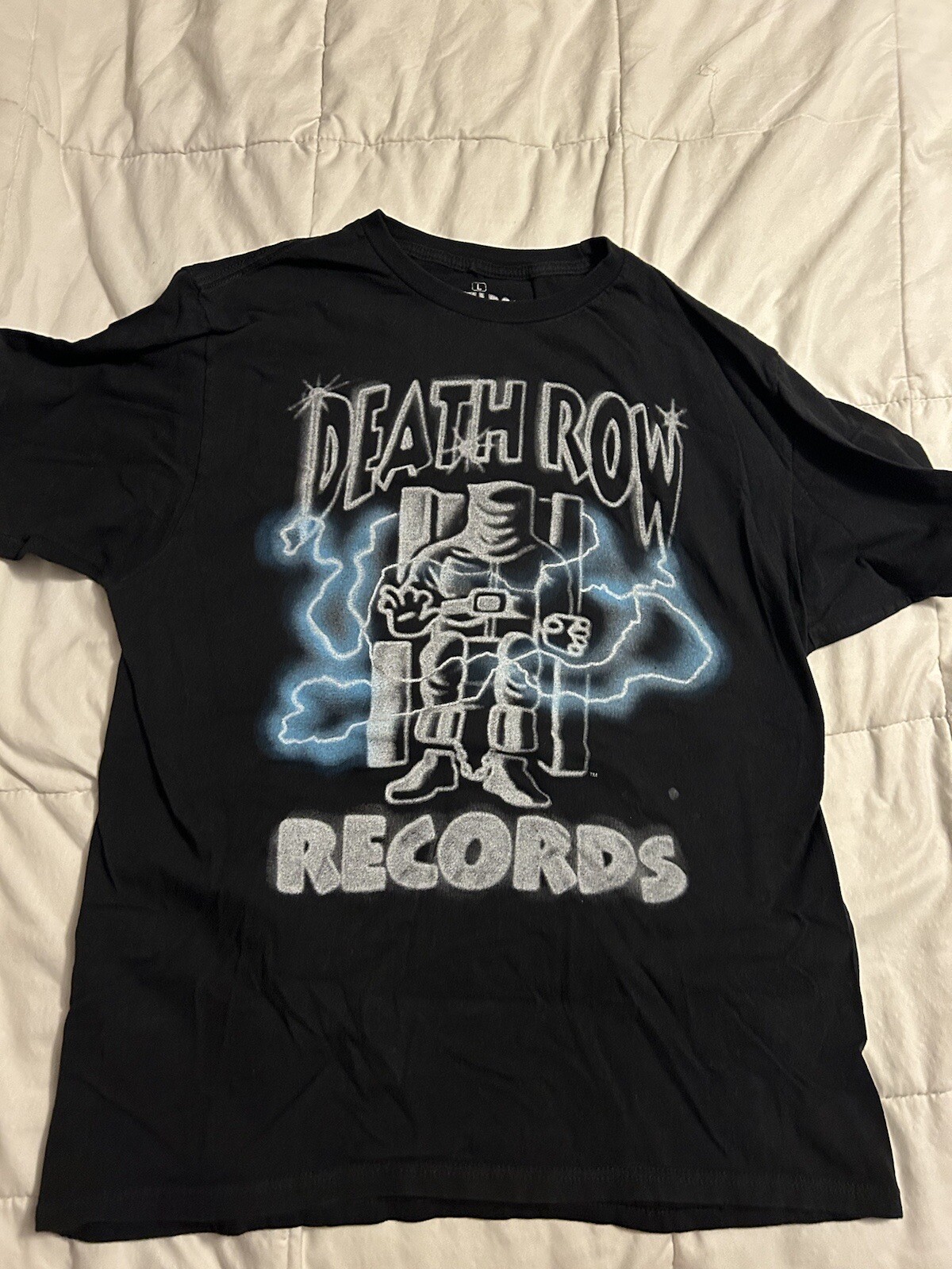 Death Row Records Black Airbrush Tee Shirt Men&rsquo;s Medium Rap Hip Hop Tupac Snoop
