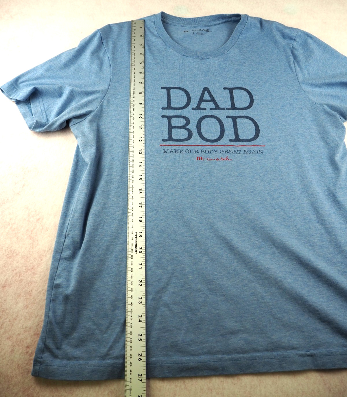 Travis Matthew DAD BOD MAKE OUR BODY GREAT AGAIN Blue Short Sleeve T Shirt Sz L