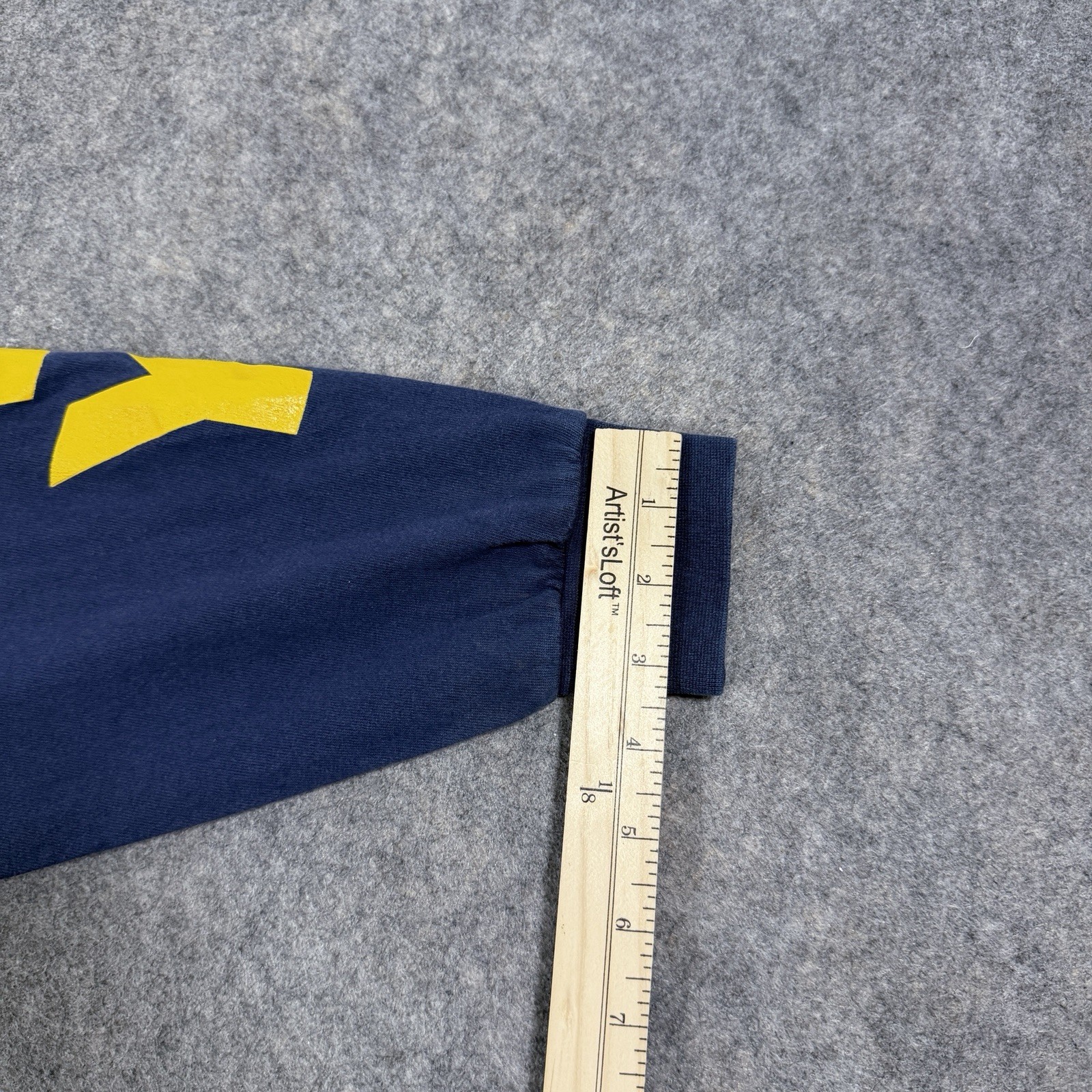 Soffe Vintage Navy Logo Long Sleeve T-Shirt Fits Men&rsquo;s Size Large Blue Yellow