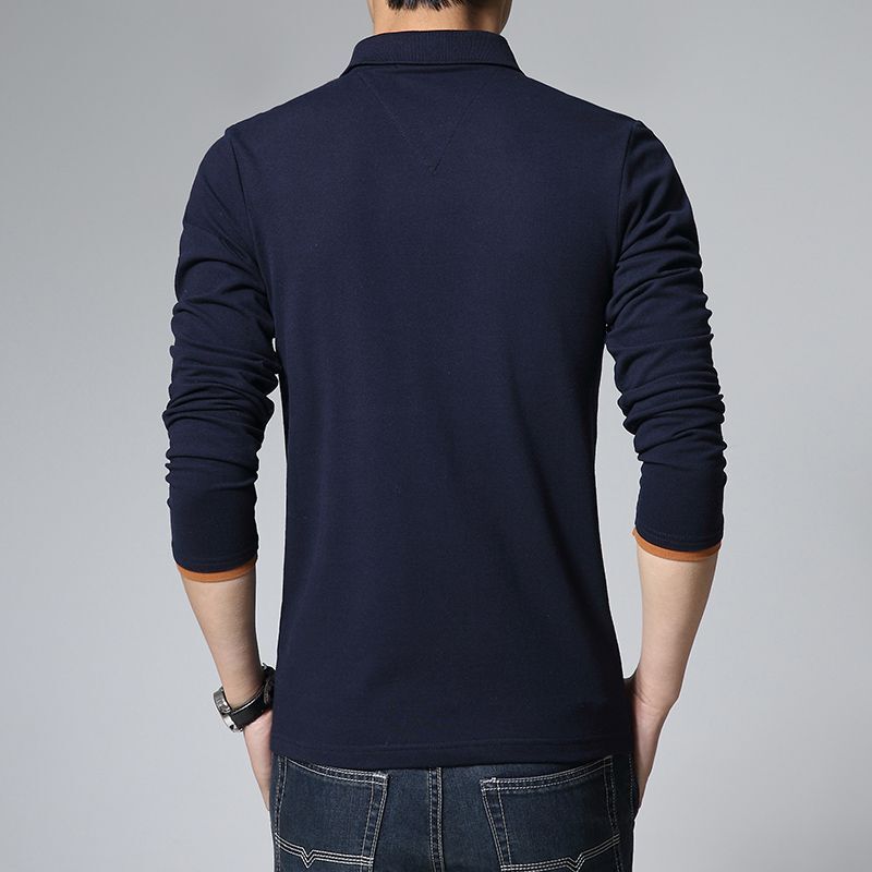 Letter Print Polo Shirt – Men&rsquo;s Long Sleeve Slim Fit Tees Hip Hop Top Fashion