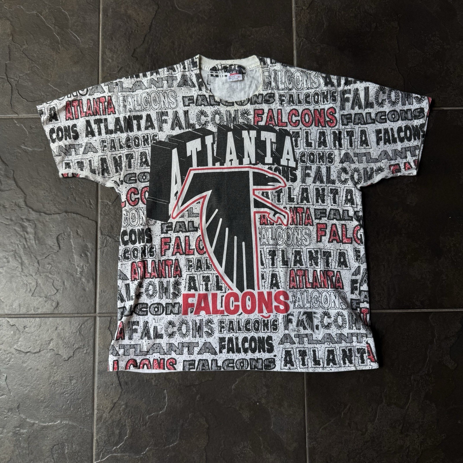 Vintage NFL Atlanta Falcons All Over Print AOP Shirt Size XL Single Stitch