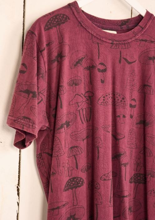 Hippy Boho Festival Mushroom Print T-shirt Namaste