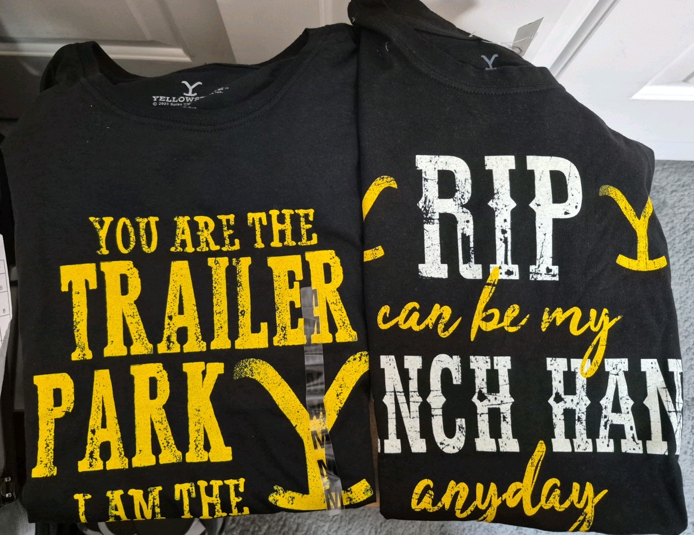 Yellowstone Rip « Trailer Park » Graphic WOMEN&rsquo;S Crew Neck Cotton Tees Black M