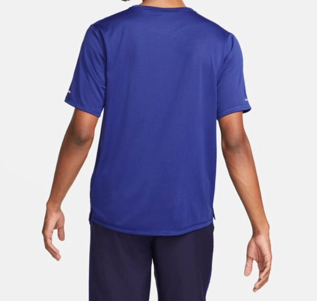 Nike Men&rsquo;s Dri-FIT Miler DYE Blue Short Sleeve Graphic Running Tee DQ6508-455 M