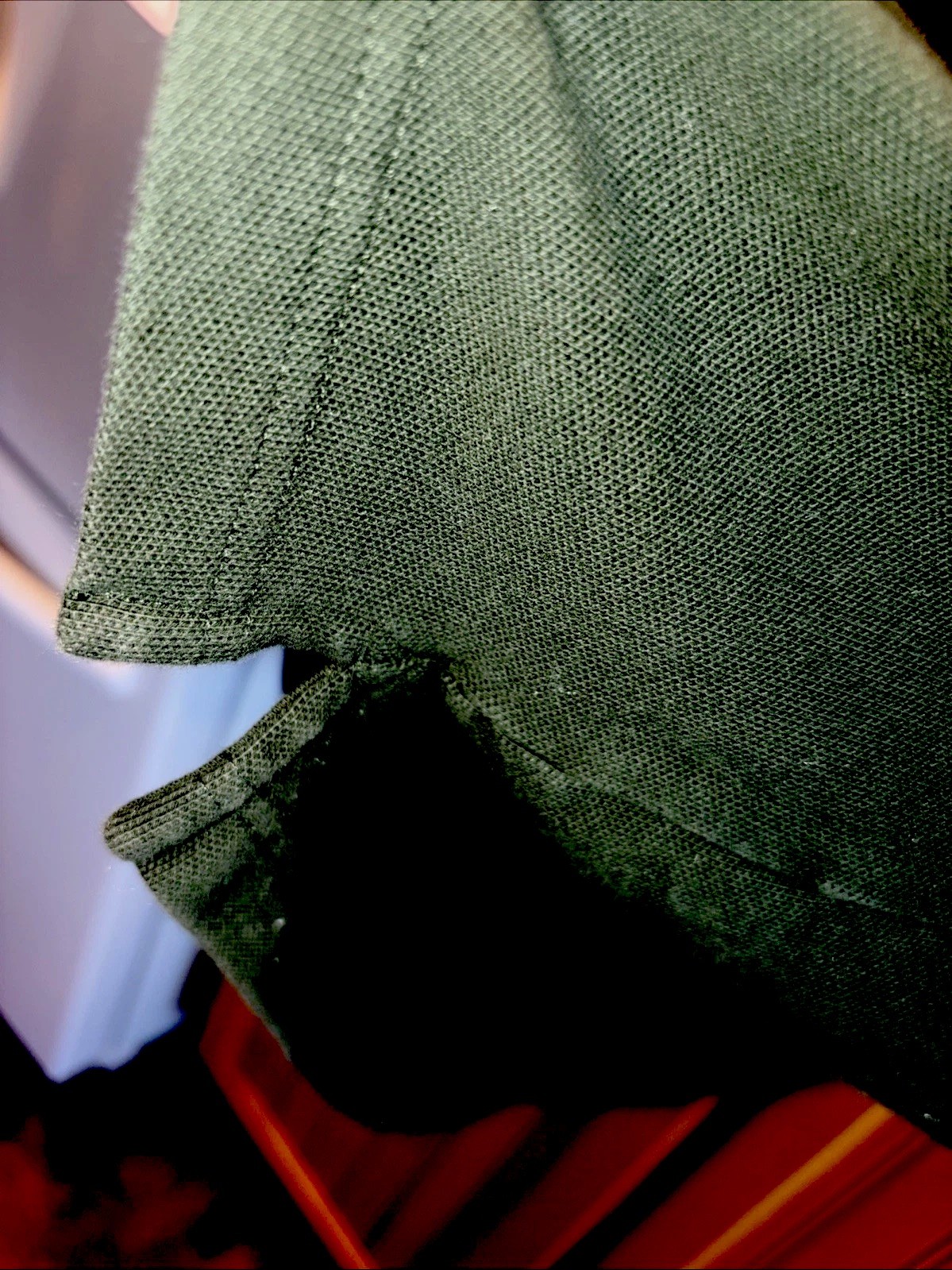 Lands&rsquo; End Mens XL 46-48 Short Sleeve Pullover Henley Shirt Olive Green