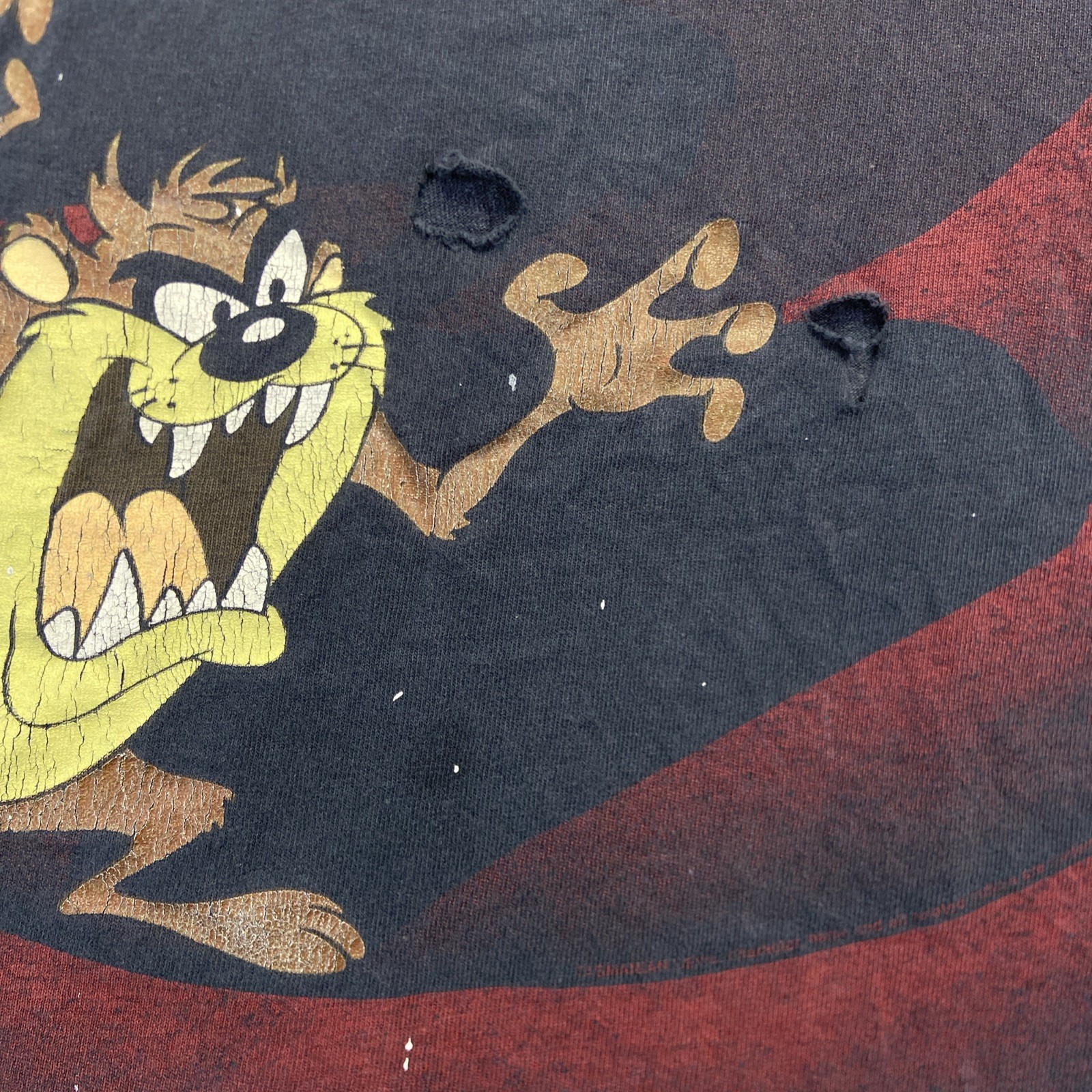 Vintage Looney Tunes Shirt Mens XL Taz Shadow AOP Distressed Wild Oats 90s
