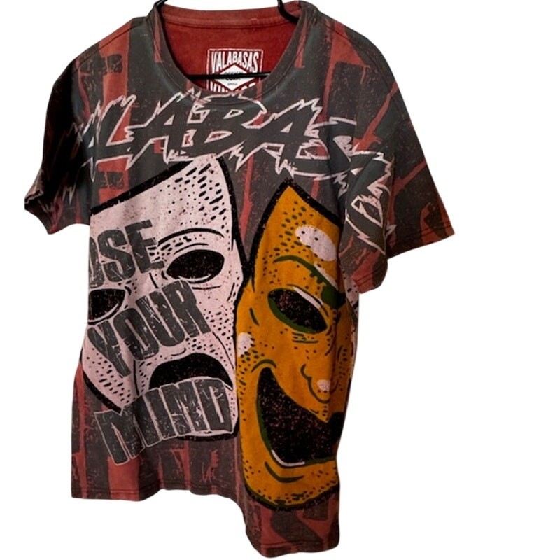 VALABASAS « LAUGH NOW » VINTAGE DATE RED NWT TEE Men&rsquo;s S