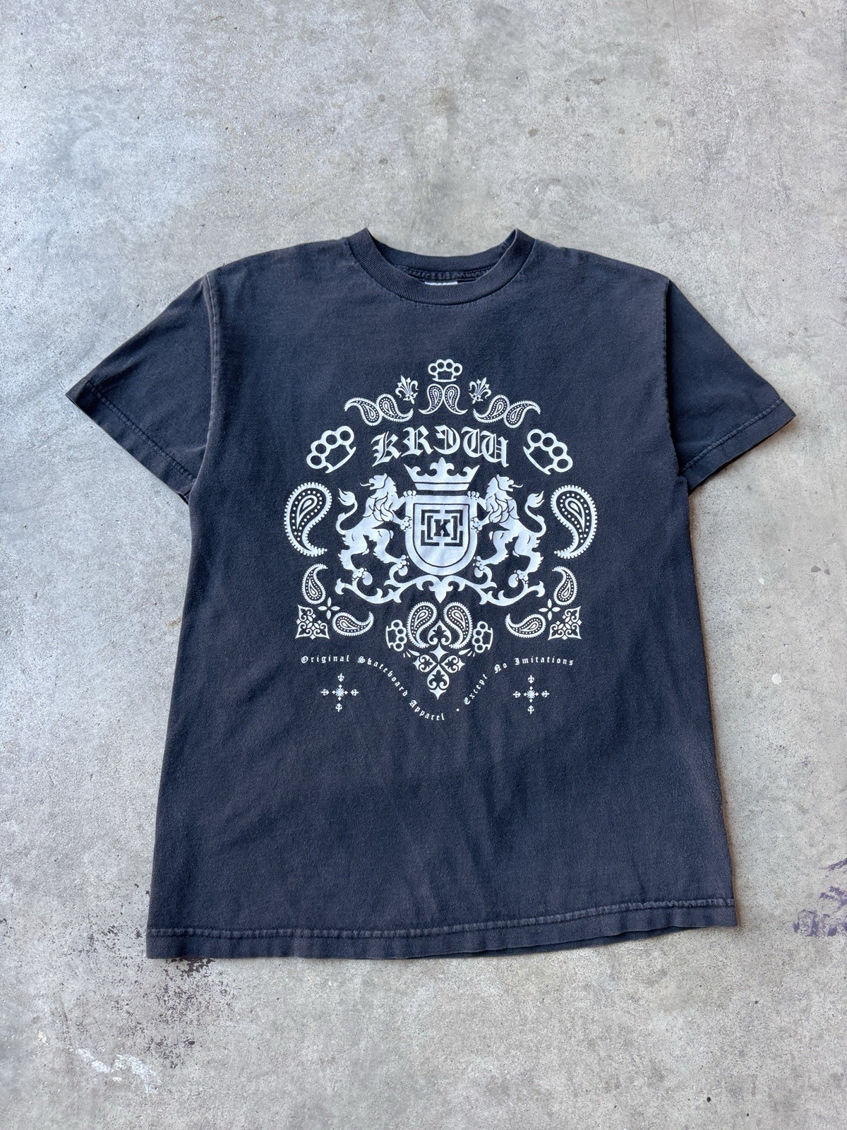 VTG KR3W Y2K Krew Skateboarding Except No Imitations Skater Surfer T-Shirt M