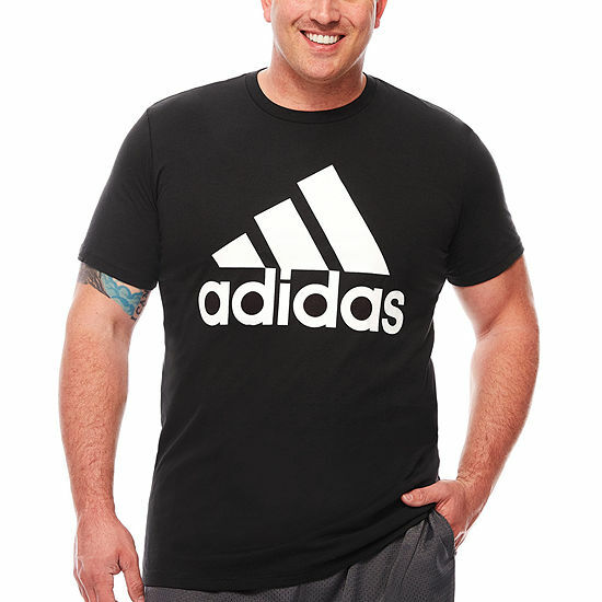 NWT ADIDAS Big & Tall Men&rsquo;s Badge of Honor Logo T-Shirt Black White